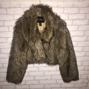 Ashley Stewart Faux Fur Coat 